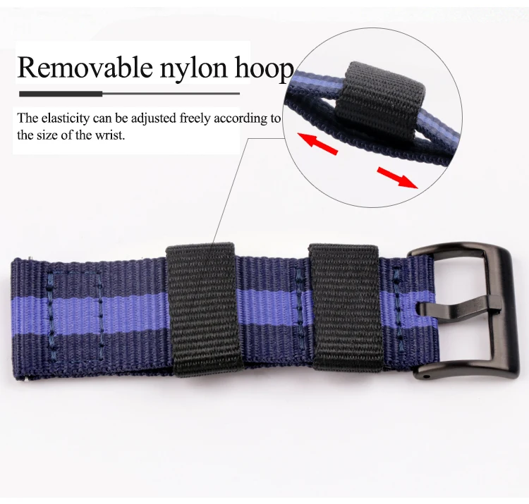 Woven Nylon Strap 22mm Stainless Steel Buckle Quick Release Men Universal Canvas Replacement Bracelet Band Watch Accessories