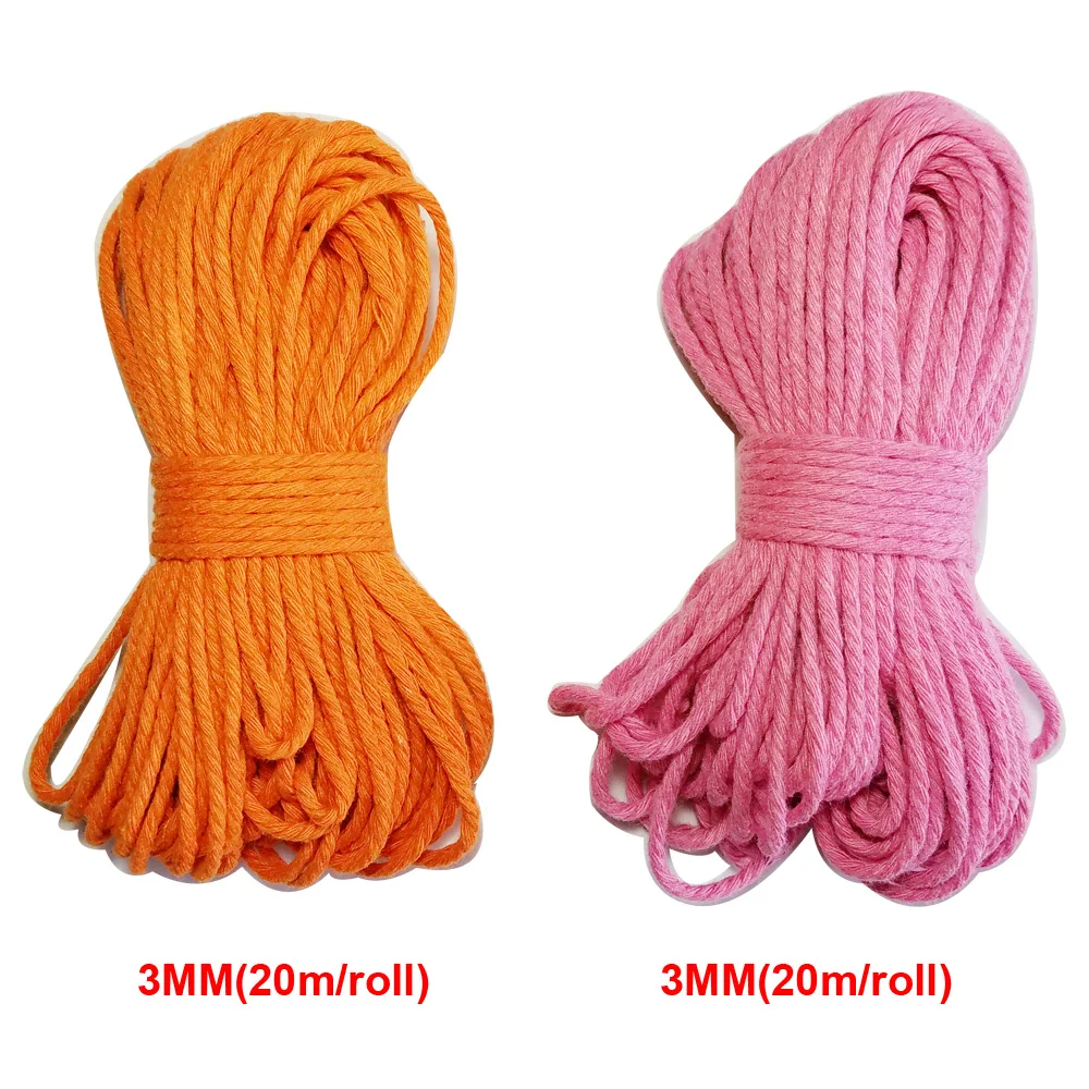 Thicker 100% Natural cotton rope 3mm-10mm twine macrame cords tag hang handmade accessory DIY