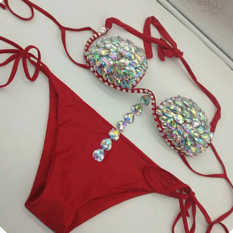 Venus vacation-Conjunto de bikini con borlas de diamante para mujer, traje de baño sexy con diamantes de imitación, bañador con piedras brillantes, ropa de playa 2020