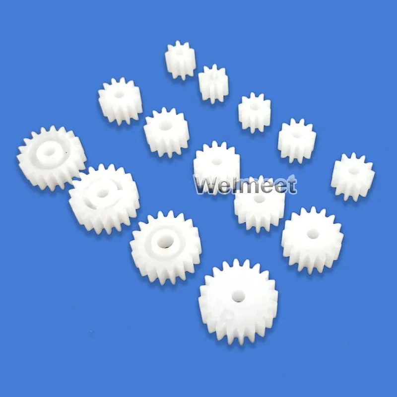 10PCS 8T 18T Teeth 0.5 Modulus 0.8/1.0/1.5/3.0mm Hole Spindle Plastic Gear Motor Shaft Reduction