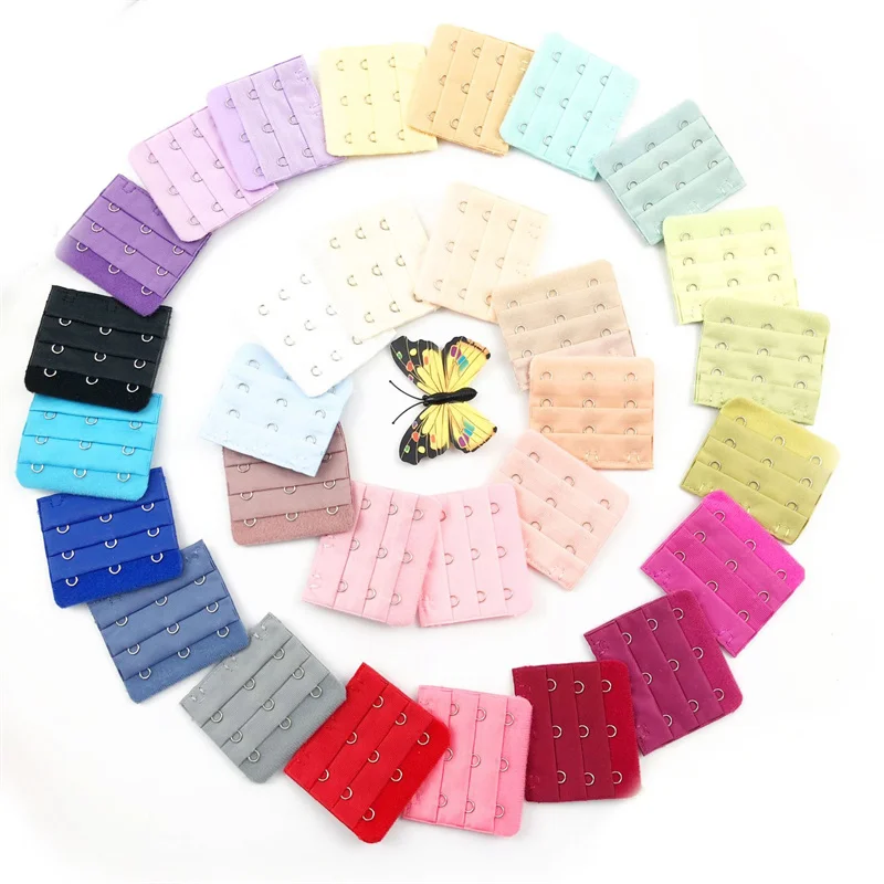 4 /8 /10PCS/ 3 Rows 3 Hook Stainless Steel Stretch Bra Extender Underwear Extension Buckle Adjustable Women's Bra Rear Buckle