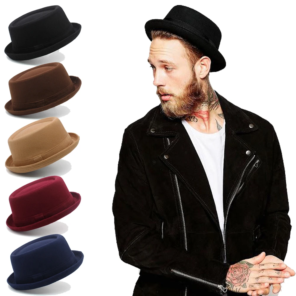 3 rozmiary mężczyźni kobiety wełniane czapki Pork Pie Retro czapki Fedora Trilby Sunhat klasyczna impreza jazzowa Outdoor Travel Street Style