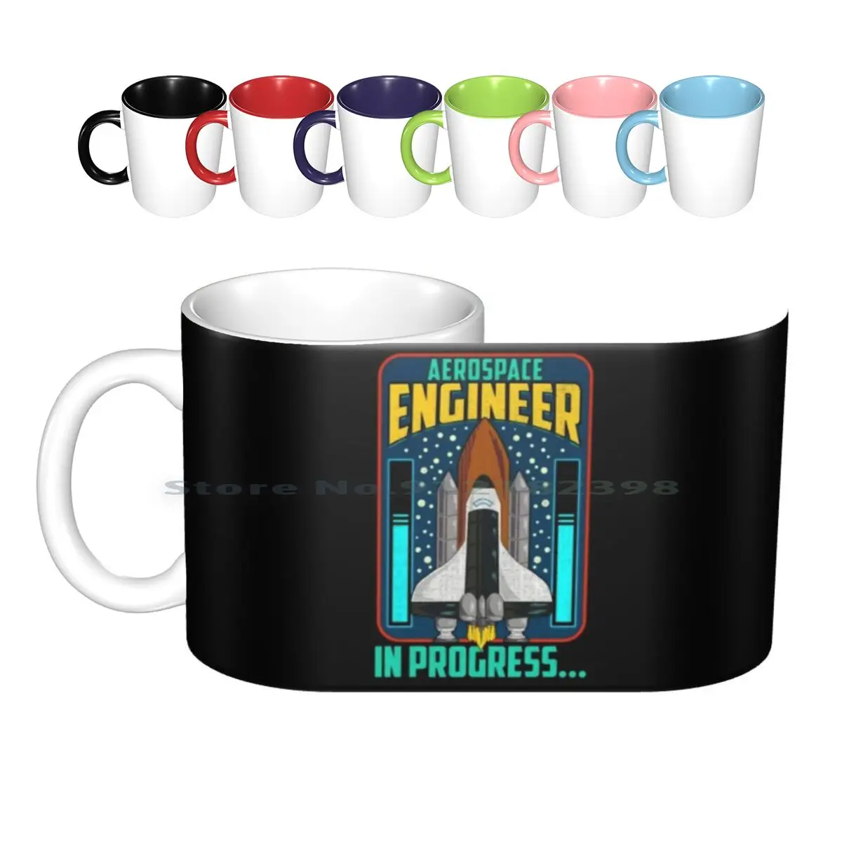 Aerospace Engineer In Progress… Spaceship Rocket Ceramic Mugs Coffee Cups Milk Tea Mug Aerospace Engineer In Progress Future