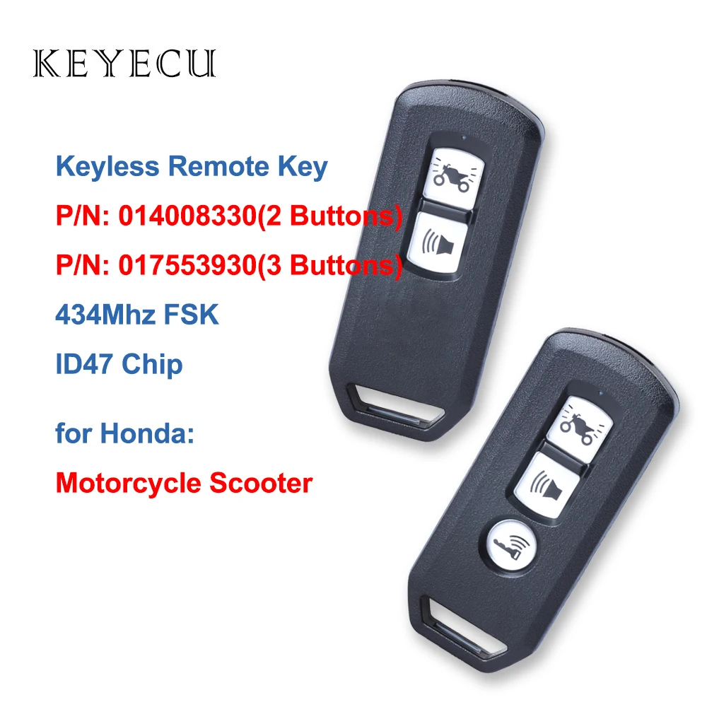 

Keyecu Keyless Remote Key Fob 434MHz for Honda K35V3 ADV SH 150 Forza 300 125 PCX150 2018 Motorcycle Scooter K01 K77 K96 K97