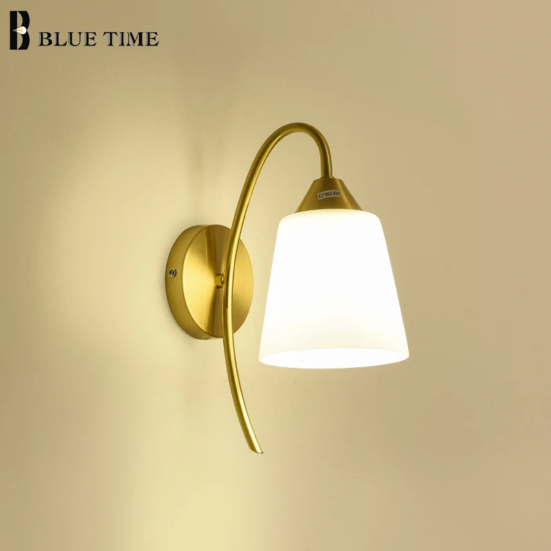 

Домашняя настенная лампа для помещений, современное бра, светодиодный настенный светильник для спальни, прикроватный светильник для гостиной, столовой, кухни, медный настенный светильник s