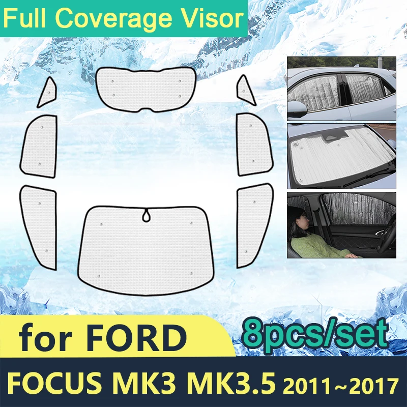 

Солнцезащитные очки с полным покрытием для Ford Focus MK3, MK3.5, хэтчбек, седан, C346, 2011 ~ 2017, защита автомобиля, ветрозащитные стекла, аксессуары для боковых окон