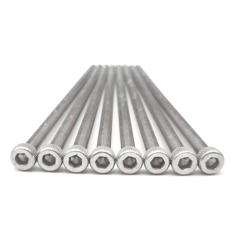 M2 M3 M4 M5 M6 M8 M10 M12 DIN912 304 Stainless Steel Inner Hexagon Lengthen Screw Knurled Cup  Bolts Extra Long