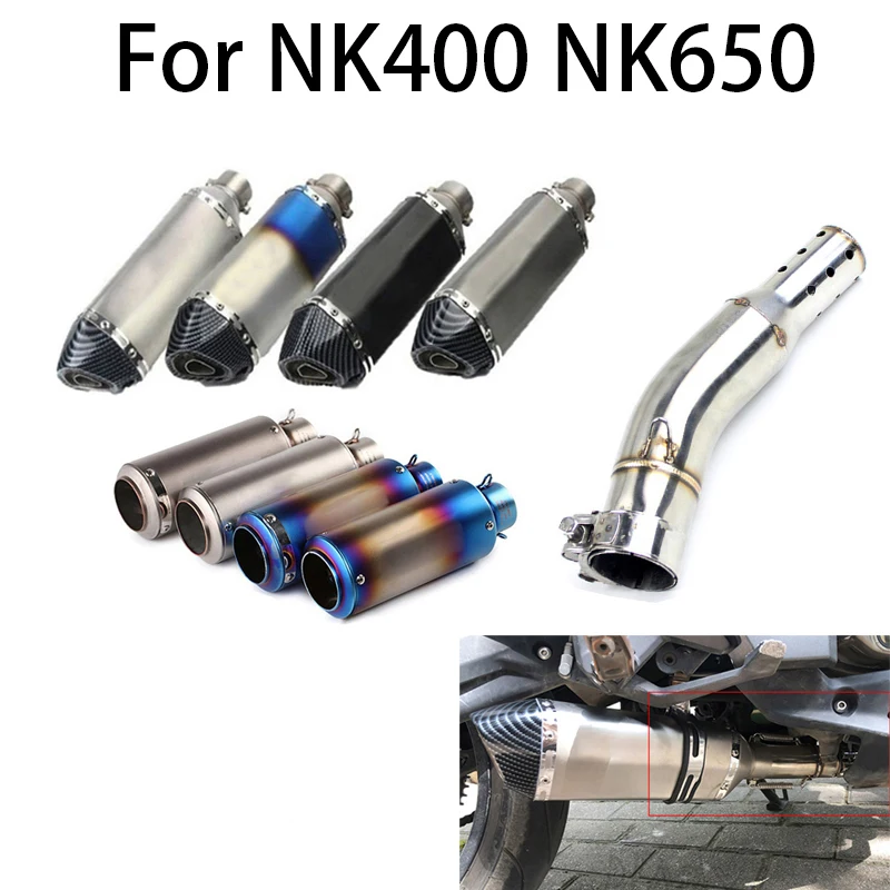 

For NK400 NK650 NK 400 51mm Motorcycle Exhaust Tailpipe Motocross Middle Mid Link Pipe Muffler Tube DB Killer Dirt Bike