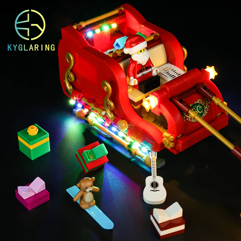 Kyglaring Led Lighting Set DIY Toys for 40499 Santa´s Sleigh Blocks Building (Only Light Kit Included)