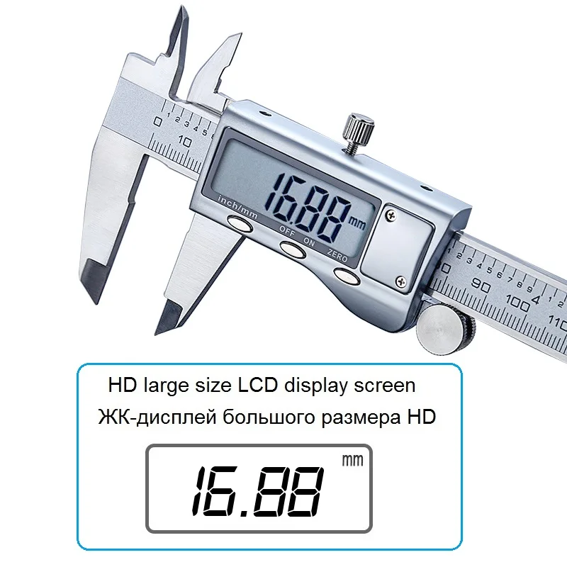 Electronic Digital Vernier Caliper 300 mm Stainless Steel Vernier Caliper High Precision Measuring Caliber Height Depth Tester