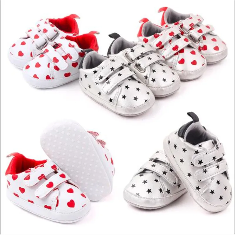 Fashion Baby Shoes Lovely Heart Infants Soft First Walkers Newborn Boys Girls Casual Shoes