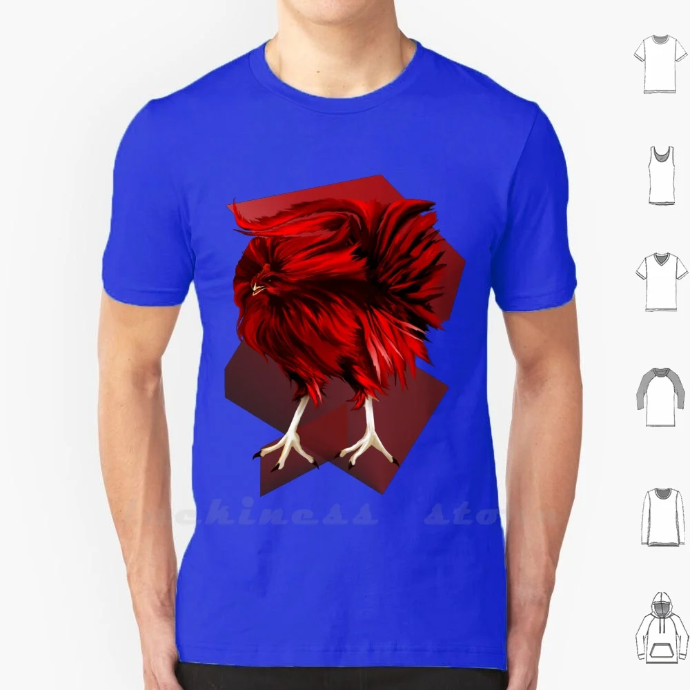 Big , Red Rooster With Bg T Shirt 6Xl Cotton Big Size Birds Chicken Cock Cock Fight Fighting Fowl Rooster Roosters