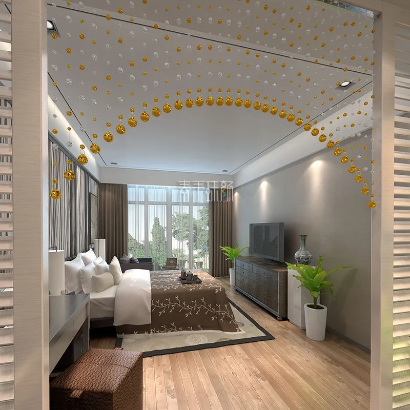 Crystal bead curtain partition free punching curtain living room home  Glitter crystal Beaded String curtain decoration bedroom