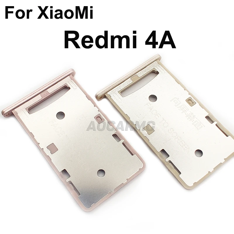 Aocarmo Metal Plastic Nano Sim Card Tray MicroSD Slot Holder Replacement Part For XiaoMi Redmi 4A