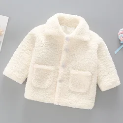 Peluche ragazze cappotto autunno inverno lana d'agnello bambini giacca moda piccola principessa capispalla di natale 2 4 6 8 anni abbigliamento per bambini