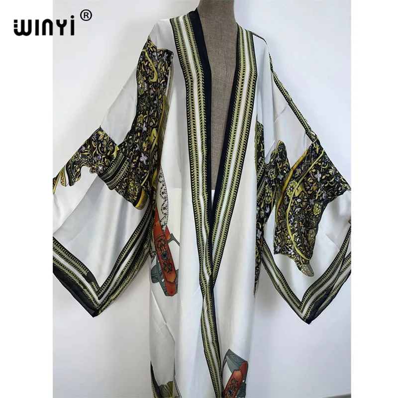 Kimonos Women sukienka robe longue Long Sleeve Cardigan Female Blouse Loose Casual beach Cover Up boho dress Blusas party kaftan