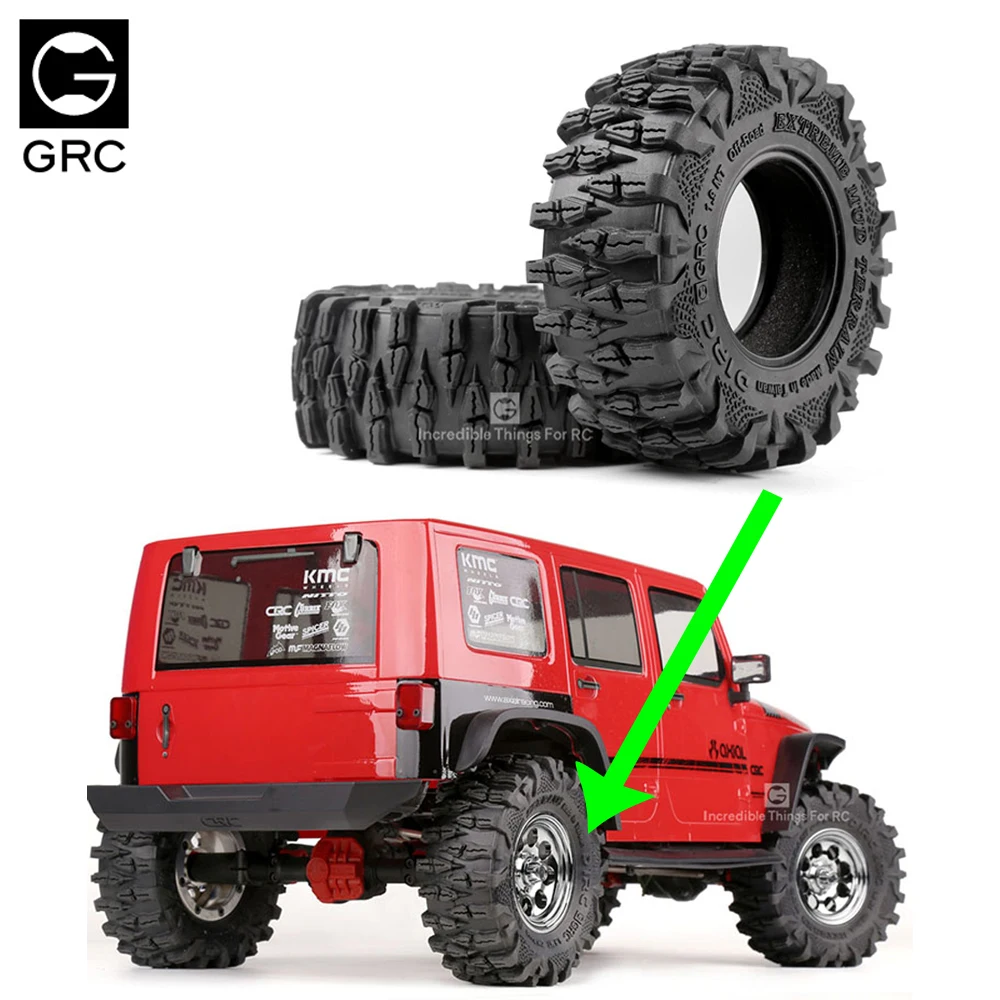 GRC 1.9inch Rubber Mud Grappler Wheel Tires 108*42MM for 1/10 RC Rock Crawler Car Axial SCX10 III TRX4 TRX6 G63 D90 D110