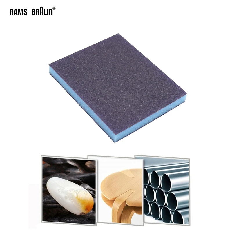 1 piece Double-sided Sponge Sand Block Sandpaper Brick P60-P220 For Hand Spherical Grinding