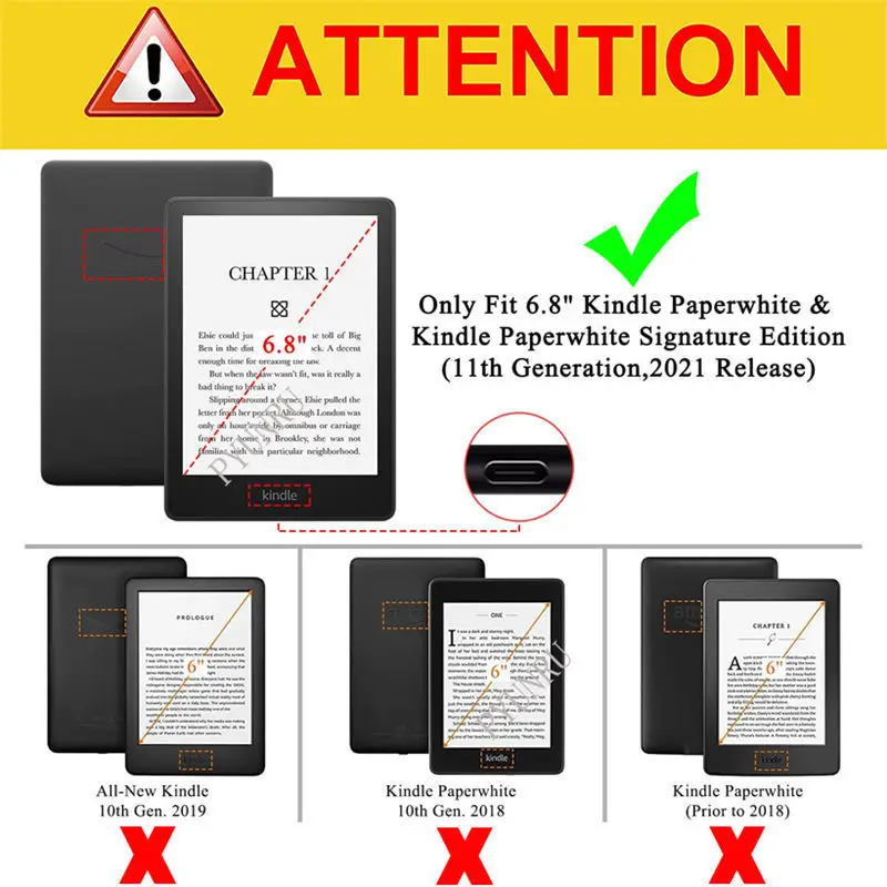 For Kindle Paperwhite 5 2021 Case 11th Generation 2021 Edition 6.8 Inch Cover Funda E-book Auto Sleep/ Wake up Fashion Cat Coque