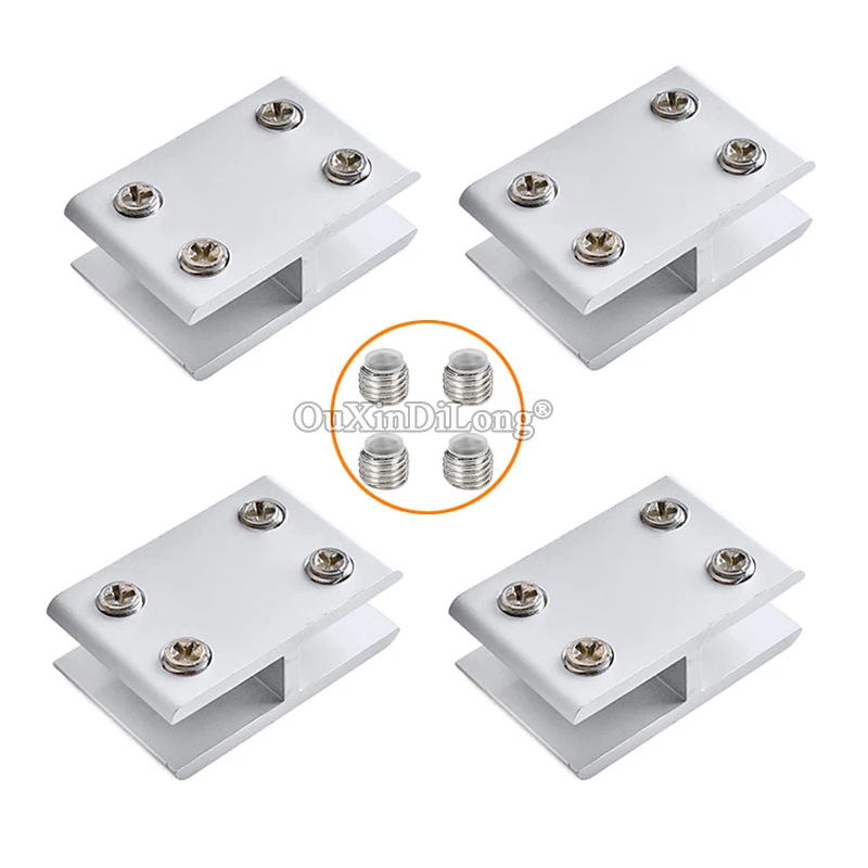 

New 10PCS Aluminum Alloy Glass Clamps Clips 180° Board Frame Glass Shelf Connectors Support Brackets No Drilling for 10~12mm