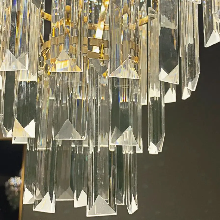 Lustre Modern Crystal Chandelier Aisle Entrance Ceiling Lights Decoration Plafonnier Led Lighting Luxury Dining Gold Fixtures