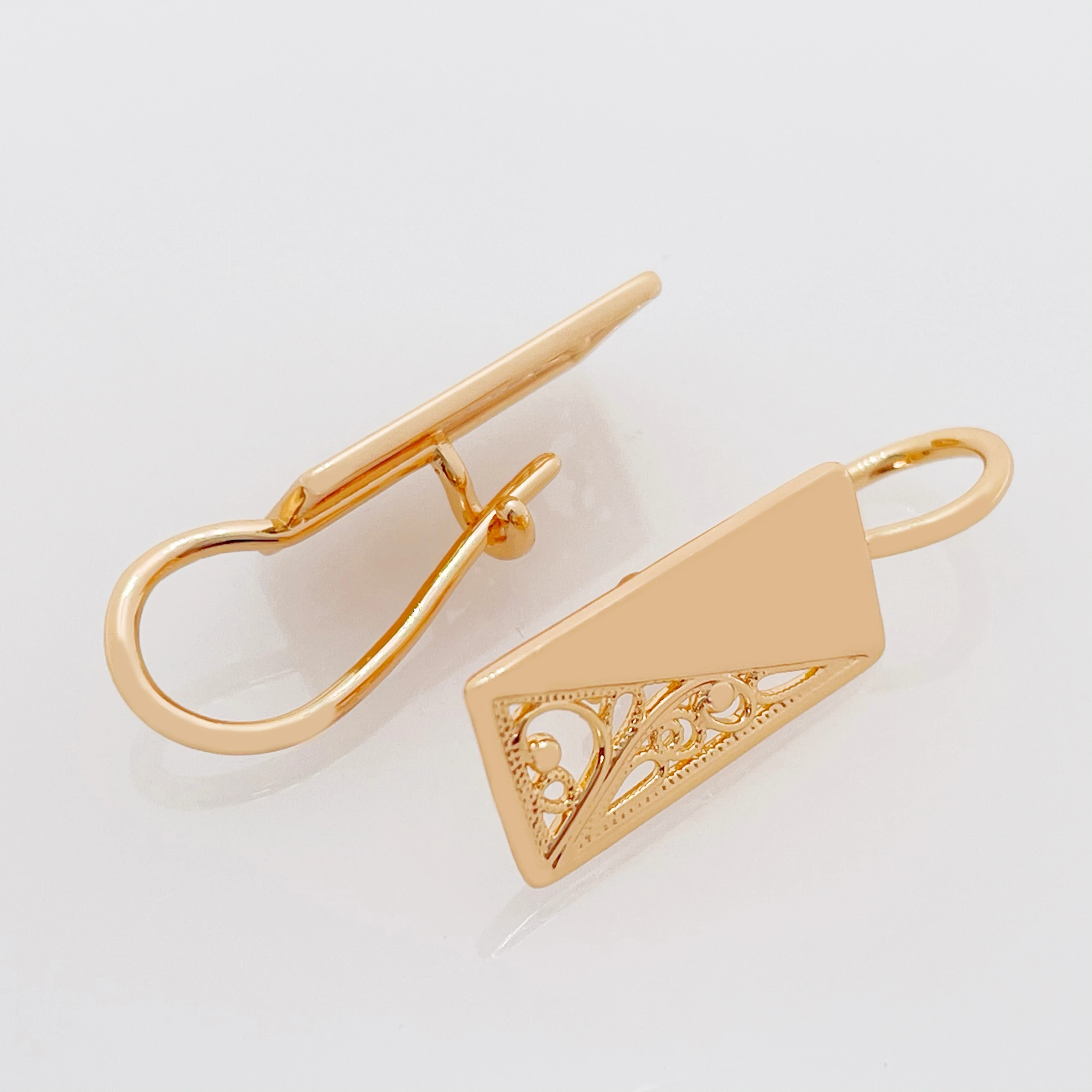 Hot Fashion Hollow Tree Shaped Glossy Simple Square Dangle 585 Rose Gold Earrings Women High Quality Daily Jewelry