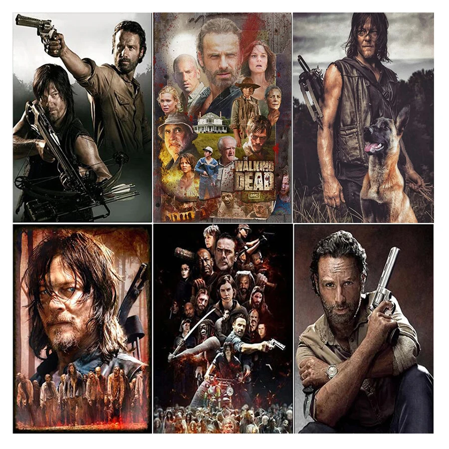 5D DIY Full Diamond Painting The Walking Dead Cross Stitch Embroidery TV Series Posters Pictures Room Decor Child\'s Gift