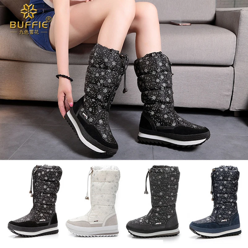 2024 Women\'s snow boots waterproof non-slip winter shoes women platform thicken fur warm winter boots for woman -40 degrees