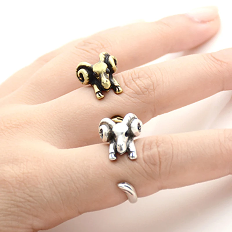 Handgemaakte Vintage Giraffe Herten Geit Paard Ringen Voor Vrouwen Boho Knuckle Animal Anel Masculimo Paar Ring Mannen Sieraden Party Geschenken