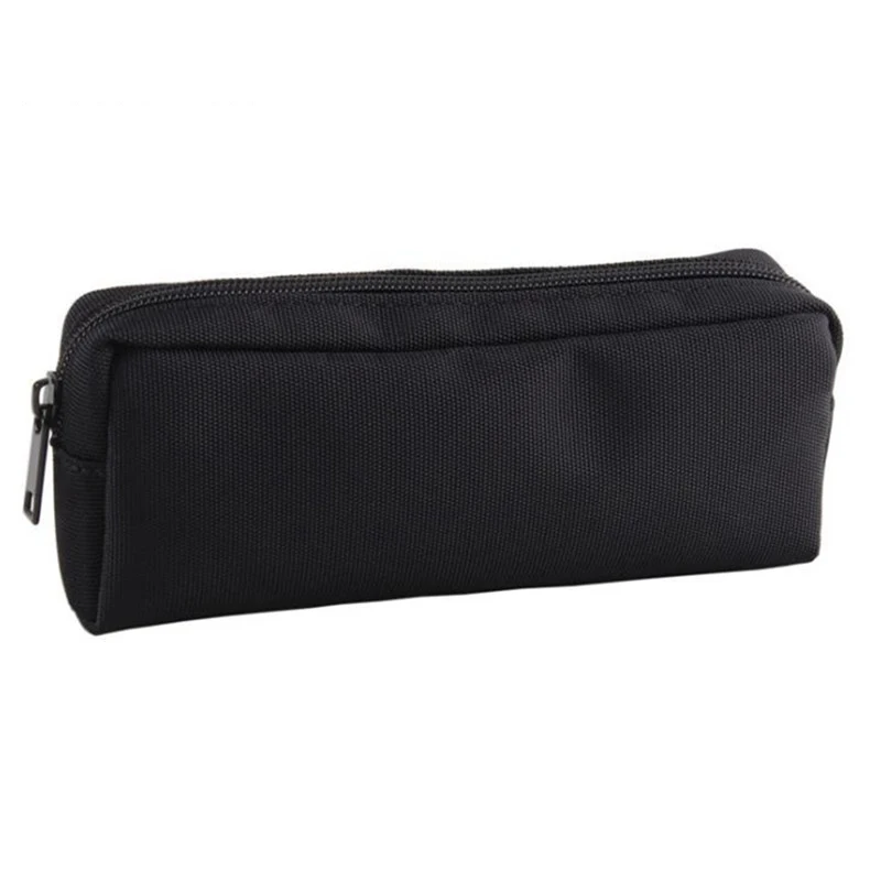 Black Canvas Pencil Case School PencilCase for Boys Girls Simple Candy Color Large-capacity Pencil Cases Stationery Cosmetic Bag