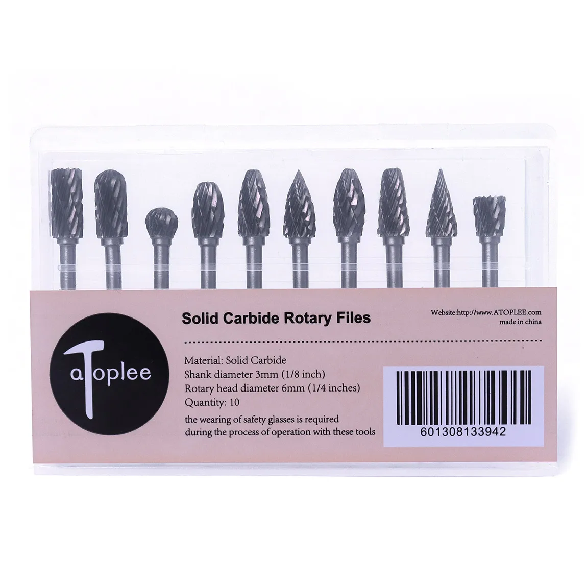 10ชิ้น/เซ็ต1/8 "Shank ทังสเตนคาร์ไบด์เครื่องตัดโรตารี่ Burr Double Diamond Cut โรตารี่เครื่องมือไฟฟ้า