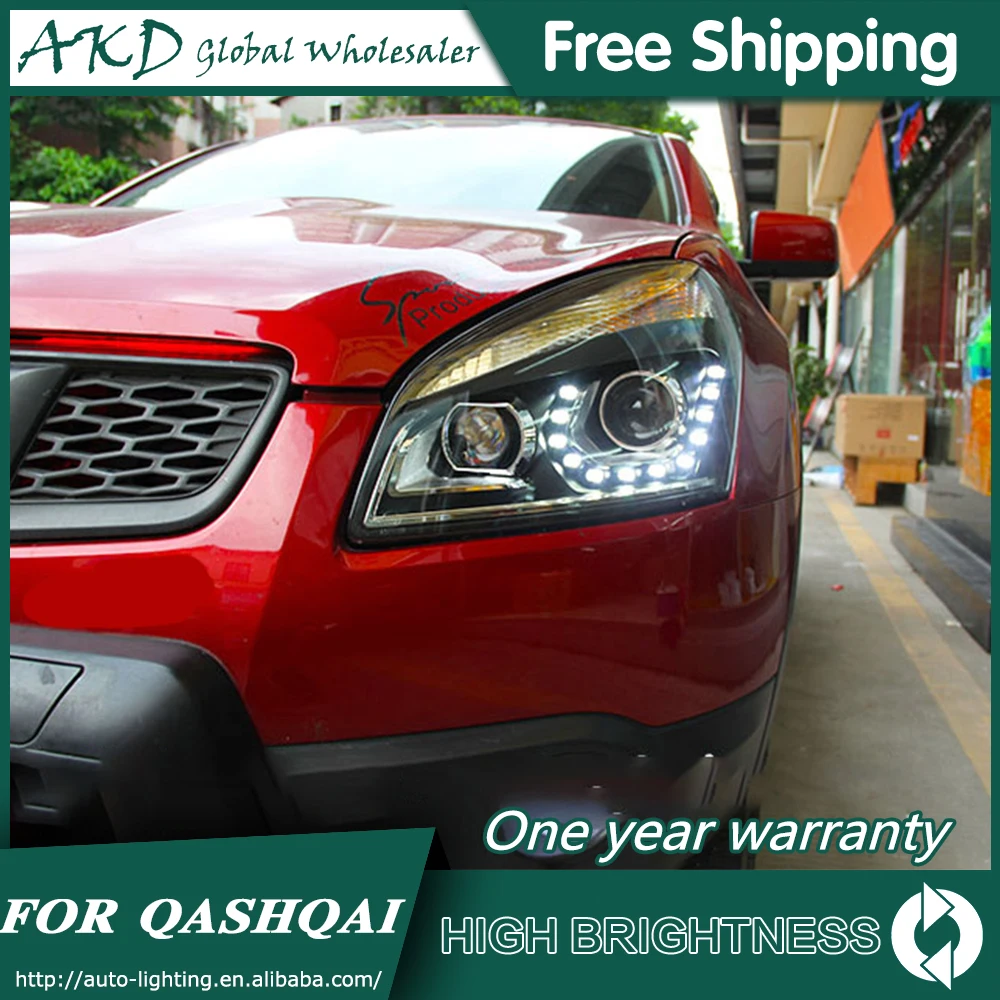 Headlights For Nissan 2007-2016 Qashqai DRL Daytime Running Lights Head Lamp LED Bi Xenon Bulb Fog Lights Car Accessories