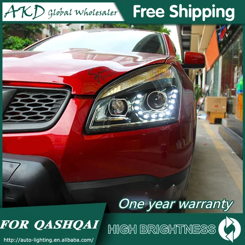 닛산 2007-2016 용 헤드 라이트 Qashqai DRL 주간 주행 등 헤드 램프 LED 바이 제논 전구 안개등 자동차 액세서리