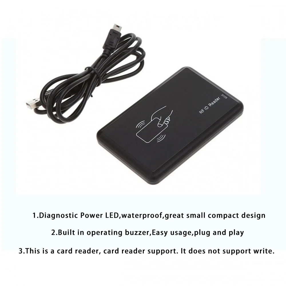 USB Port 125Khz or 13.56Mhz M1 S50 1K RFID Contactless Proximity Smart USB Magnetic  Card Reader for Access Control System