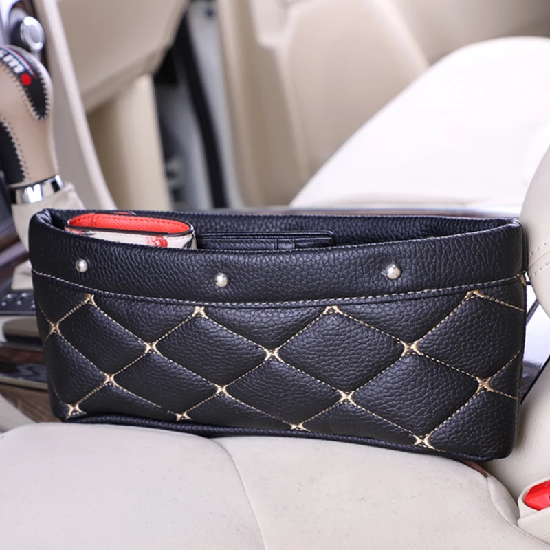 BOOST Car Seat Gap Storage Box Pocket Storage and Finishing of Automobile Interior Accessories High-quality Leather