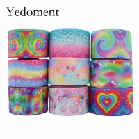 10 Yards 1.5'' 38MM Rainbow printing Printed Grosgrain Ribbons For Hair Bows DIY Handmade Materials Y2020090401