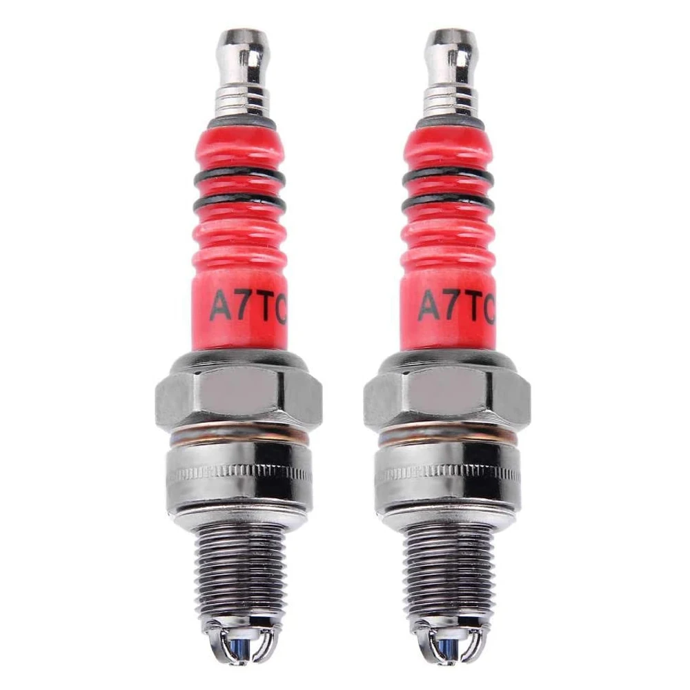 2PCS 3 Electrode Spark Plug A7TC for GY6 50cc 110cc 125cc 150cc Atv Scooter Dirt Bike Go Kart