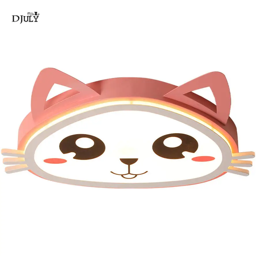 

nordic cute cartoon cat led ceiling lamp girl bedroom deco children pink home lighting fixtures nursery kids room study light