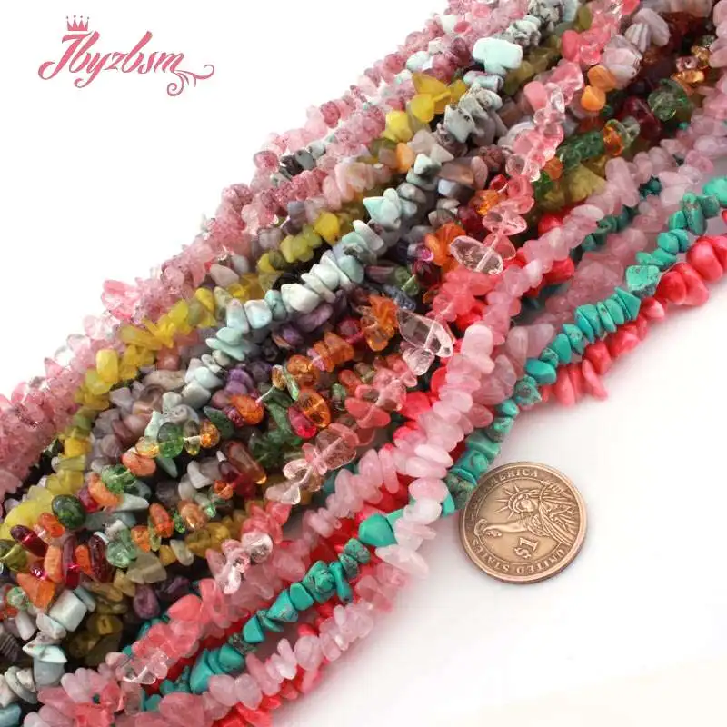 Natural Coral Amethyst Garnet Quartz Agates Turquoise Stone Beads Chip Freeform For Jewelry DIY Necklace Bracelet Jewelry Making