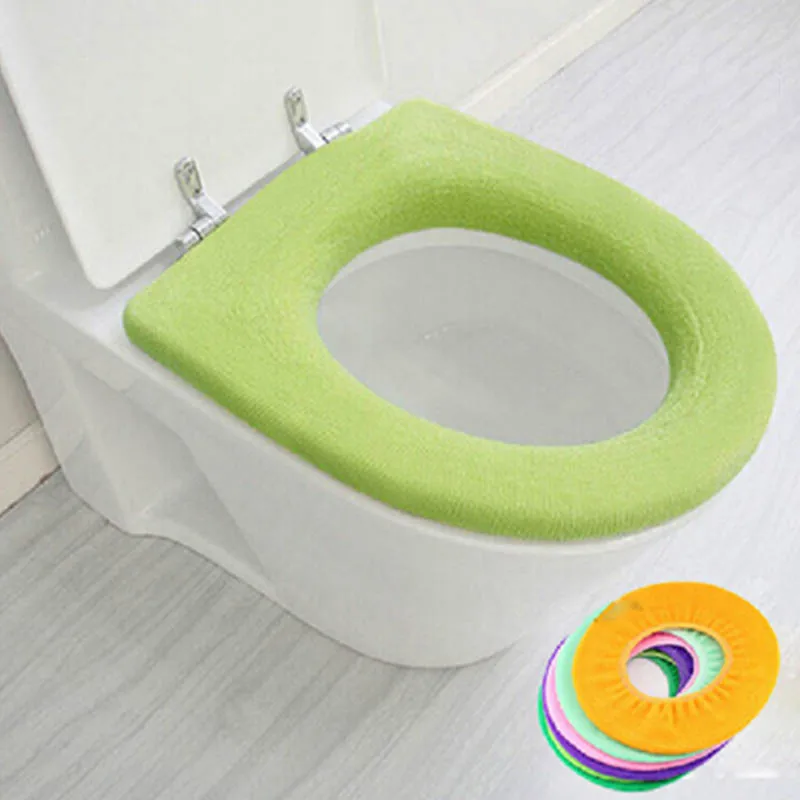 1Pcs Soft Cushion Random Colors Toilet Seat Cover Washable O-type Warm Closestool Protector Bathroom Decor