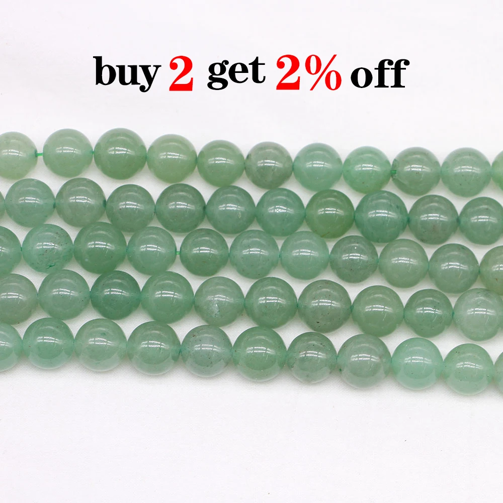 4 6 8 10 12 mm Natural Green Aventurine Stone Bead Round Loose Spacer Beads For Jewelry Making Findings DIY Bracelet Wholesale image 2