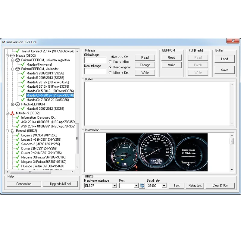 Mileage Correction Software MTool Lite 1.27 Version Mileage Programmer work to Adjust the Mileage Change of Cars