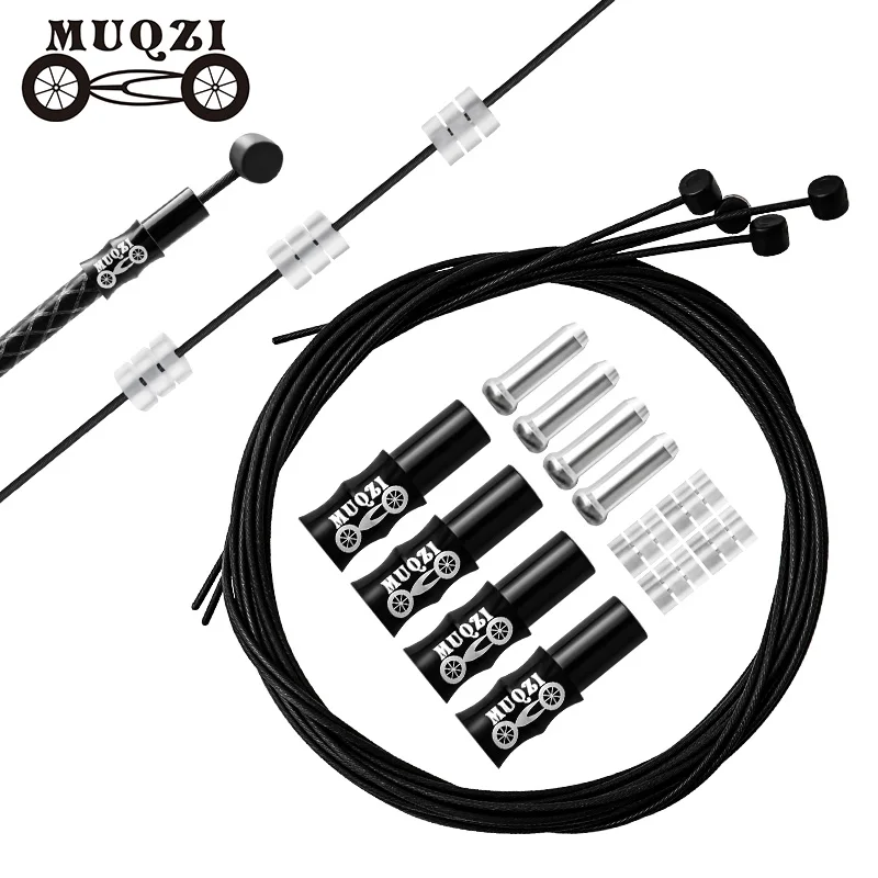 MUQZI Replaceable Shifter Cable Brake Wire Set And Alloy Cable Cap End Tip Crimp For MTB Road Bike