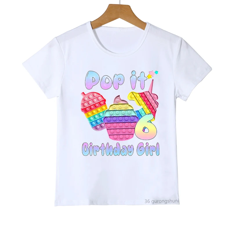 Kawaii Unicorn Ice Cream поп ит Pop It T-Shirt 6 7 8 9 11th Happy Birthday Gift T Shirt Baby Boys Clothes Girl Tshirt Tees Top