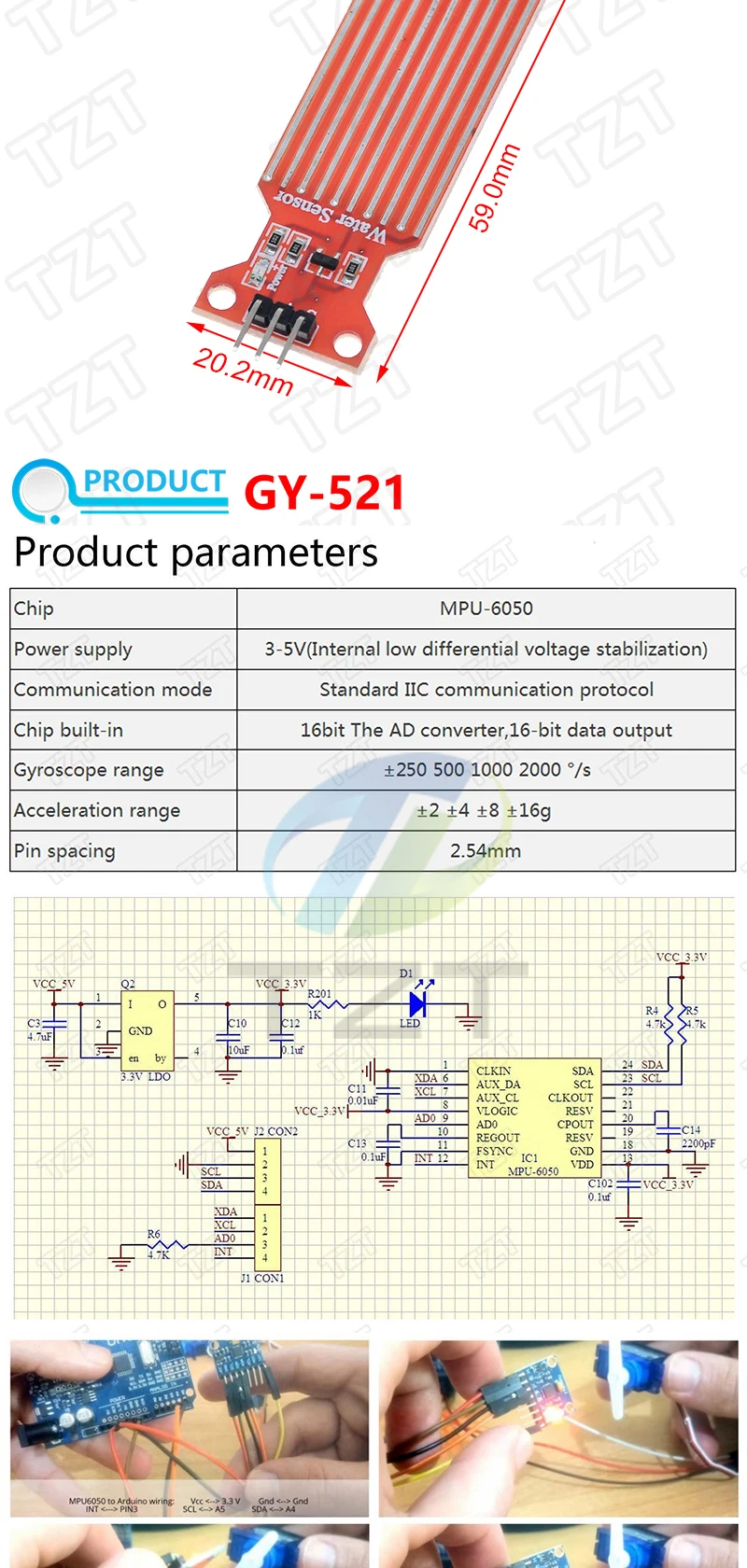 Für Arduino 45 Arten von Sensoren Digitaler Temperatur-Feuchtigkeits-RGB-LED-Boden-Buzzer-Ton-Ultraschall-Regentropfen-Sensormodul DHT11 – Detail 36