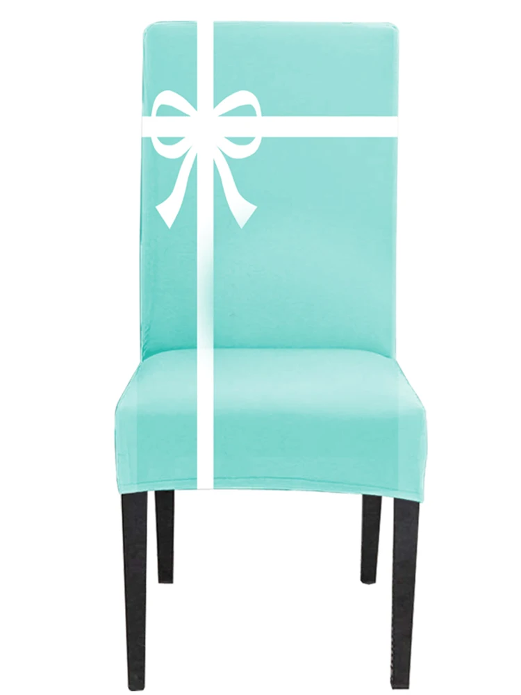 Blue Mint Chair Cover Personalised Girls Gifts Fashion Home Decorative Stretch Short Dining Room Chair Covers