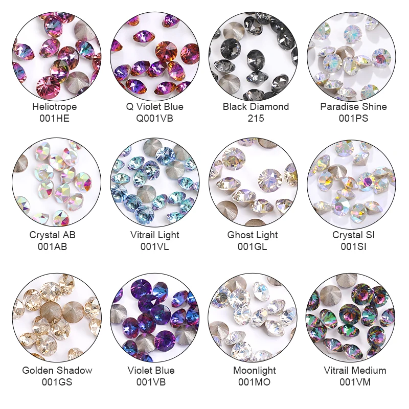 5MM 50Pccs/Pack Jewerly Gemstone 32 Cutting Faces Diamond Ring Earring Crystal Xirius Stone  K9 Crystals Nail Decorations