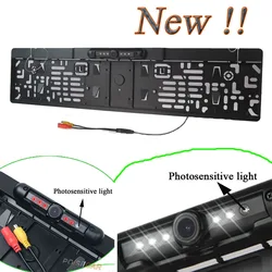 New Parktronic EU Car License Plate Frame Rear View Camera Night Vision Reverse Rear Camera With 5 LED/IR Photosensitive lamp