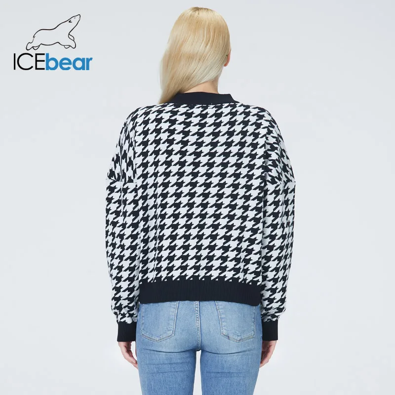 ICEbear Fall 2022 new women\'s plaid sweater high-quality fashion women\'s clothing BJ-5