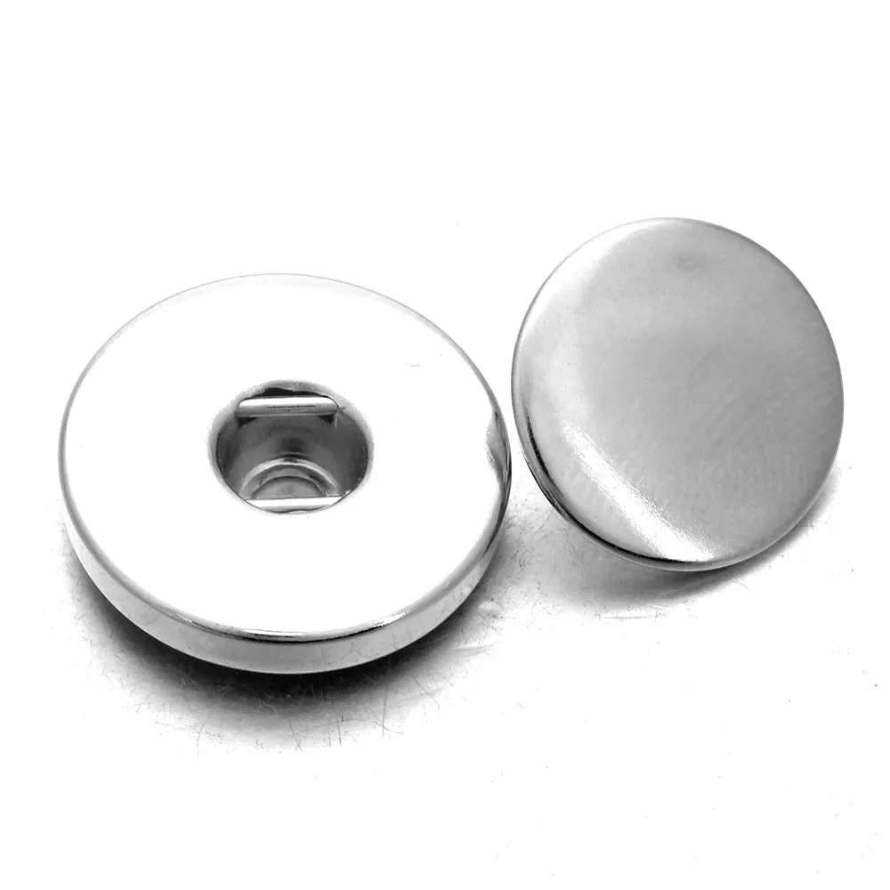 10pcs/lot Snap Jewelry Findings Silver Color 18mm 12mm Snap Buttons DIY Accessories For DIY Snap Bracelet ZM008